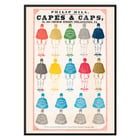 Colorful print of campaign capes and caps by Philip Hill titled Capes & Caps for Presidential Campaign of 1868. Poster displaying colorful capes and caps for Presidential Campaign; artwork titled Capes & Caps by anonymous artist.