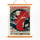 Artwork Automobile Club Belgique Course Bruxelles – Spa by Georges Gaudy featuring an artistic depiction of a driver in a classic car. Poster by Georges Gaudy titled Automobile Club Belgique Course Bruxelles – Spa depicting a figure in red cloak holding hourglass.