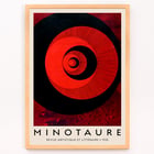 Abstract red and black spiral artwork Minotaure revue artistique et littéraire by E Tériade. Minotaure revue artistique et littéraire poster by E Tériade featuring red and black abstract concentric circles pattern