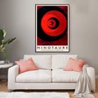 Abstract red and black spiral artwork Minotaure revue artistique et littéraire by E Tériade. Minotaure revue artistique et littéraire poster by E Tériade featuring red and black abstract concentric circles pattern