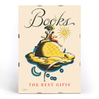 Books the Best Gifts by Edward Arthur Wilson vibrant illustration with readers on a globe and celestial motifs Poster titled Books the best gifts by Edward Arthur Wilson showcasing a whimsical illustration with readers on a globe.