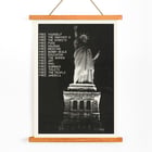Black and white artwork with Statue of Liberty and message Free the Panther by artist Black and white poster of the Statue of Liberty with text Free the Panther by Anonymous displaying social messages