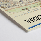 Le New Yorker de Saul Steinberg dépeint une vue fantaisiste d'un paysage urbain. Œuvre d'art Poster montrant un paysage urbain stylisé avec la 9e et la 10e avenue par Saul Steinberg intitulée The New Yorker