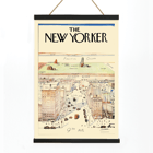 Le New Yorker de Saul Steinberg dépeint une vue fantaisiste d'un paysage urbain. Œuvre d'art Poster montrant un paysage urbain stylisé avec la 9e et la 10e avenue par Saul Steinberg intitulée The New Yorker
