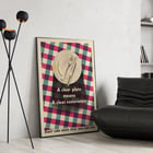 Poster by James Fitton promoting mindful eating habits titled A Clear Plate Means a Clear Conscience Poster showing an empty plate with cutlery on a checkered tablecloth featuring the text A Clear Plate Means a Clear Conscience by James Fitton