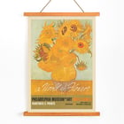 Painting A World of Flowers features a vibrant bouquet Poster for an art exhibition featuring a vase of sunflowers with the title A World of Flowers at the Philadelphia Museum of Art.