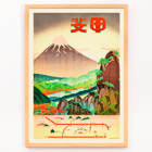 Fields of Color Yamanashi Prefecture by Japanese Railways vibrant mountain landscape artwork Poster of a colorful landscape with mountains and trees in Yamanashi Prefecture by Japanese Railways titled Fields of Color