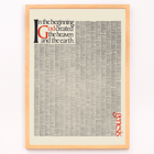Typography artwork by Herb Lubalin titled Genesis Poster with text In the beginning God created the heaven and the earth titled Genesis by Herb Lubalin featuring the first pages of Genesis
