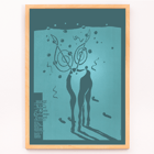 Poster for Hodie School of Music Christmas concert by Lanny Sommese featuring abstract artwork of two figures with musical notations Poster of Hodie School of Music Christmas concert by Lanny Sommese featuring abstract figures with musical notes in a teal background