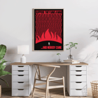 Man on hill facing flames Suppose They Gave a War and Nobody Came by Gary Yanker Poster titled Man on hill facing flames Prop art New York by Gary Yanker with text Suppose They Gave a War and Nobody Came