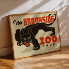 Visit Brookside Zoo poster with black leopard Black Leopard by Carken Poster promoting Brookside Zoo featuring a black leopard illustration by Carken with the text Visit Brookside Zoo Free