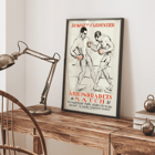 Boxing Match Illustration by Eric Rohman titled Match of the Century Dempsey Vs Carpentier Poster exhibiting two boxers mid-fight for Match of the Century Dempsey Vs Carpentier by Eric Rohman with Swedish text.