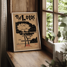 Cover art illustration of The Lotos a monthly magazine by Arthur Wesley Dow featuring a lotus flower drawing and text typography Poster of The Lotos a monthly magazine of literature and art education by Arthur Wesley Dow featuring a lotus flower illustration