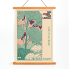 Illustration of a vibrant green tree by Henry McCarter titled The Green Tree Library. Poster of The green tree library by Henry McCarter featuring green foliage and text for sale here with a decorative border.