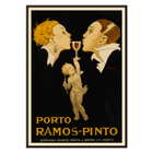 Porto Ramos-Pinto by René Vincent art with two people and a cherub holding a wine glass Poster for Porto Ramos-Pinto by René Vincent featuring two people about to kiss over a glass of wine held by a cherub.