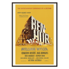 Ben-Hur film poster by William Wyler featuring Charlton Heston and Jack Hawkins Ben-Hur film poster by William Wyler featuring a large stone chariot race with horses and ancient Roman architecture in the background
