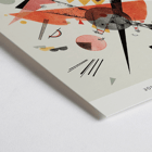 Obra abstracta de la exposición Orange Bauhaus de Wassily Kandinsky. Cartel de la exposición del archivo Bauhaus para la obra Naranja de Wassily Kandinsky con formas geométricas abstractas en varios colores.