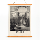 Promotional artwork for Carmen by Georges Bizet published by Choudens Poster featuring the artwork Carmen by Georges Bizet with characters in a dramatic scene under an archway.