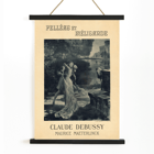 Artistic poster for Claude Debussy and Maurice Maeterlinck's Pelléas et Mélisande at the Théâtre de l'Opéra-Comique featuring characters by a river. Poster for the premiere of Claude Debussy and Maurice Maeterlinck's Pelléas et Mélisande at the Théâtre de l'Opéra-Comique.