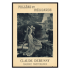 Artistic poster for Claude Debussy and Maurice Maeterlinck's Pelléas et Mélisande at the Théâtre de l'Opéra-Comique featuring characters by a river. Poster for the premiere of Claude Debussy and Maurice Maeterlinck's Pelléas et Mélisande at the Théâtre de l'Opéra-Comique.