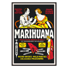 Marihuana artwork titled Marihuana movie poster with dramatic illustrations and cautionary captions about drug dangers Marihuana movie poster featuring dramatic text and illustrations depicting the dangers and consequences of marijuana use