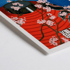 Colorful vintage travel poster with a large red lantern and cherry blossoms by Come to Tokyo. Poster titled Come to Tokyo featuring a large red lantern with cherry blossoms in front of cityscape and pagoda illustrations