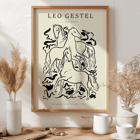 Three Horses by Leo Gestel black and white line drawing of three horses. Poster featuring the artwork Three Horses by Leo Gestel, depicting a black and white illustration of three horses in dynamic poses.