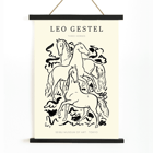 Three Horses by Leo Gestel black and white line drawing of three horses. Poster featuring the artwork Three Horses by Leo Gestel, depicting a black and white illustration of three horses in dynamic poses.