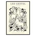 Three Horses by Leo Gestel black and white line drawing of three horses. Poster featuring the artwork Three Horses by Leo Gestel, depicting a black and white illustration of three horses in dynamic poses.