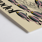 Japanese Art by Julius Klinger featuring colorful fish illustration. Poster of fish and seaweed with text Japanese Art by Julius Klinger