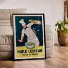 Chef pouring oil into a salad Huile Lesieur by Leonetto Cappiello Poster featuring a chef pouring oil from a bottle into a bowl of salad Huile Lesieur by Leonetto Cappiello.