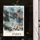 Raoul Dufy artwork Le Printemps en France depicting Paris with Eiffel Tower and flowers. Poster of Paris scene with Eiffel Tower and flowers Le Printemps en France by Raoul Dufy.