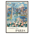 Raoul Dufy artwork Le Printemps en France depicting Paris with Eiffel Tower and flowers. Poster of Paris scene with Eiffel Tower and flowers Le Printemps en France by Raoul Dufy.