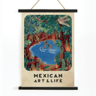 Cover art from Mexican Art & Life featuring colorful forest scene with water and wildlife. Poster featuring a vibrant forest scene with a pond and wildlife by Carlos Mérida from Mexican Art & Life.