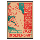 Art Nouveau poster featuring a woman drawing by Emile Berchmans titled L'Art Independant. Poster of a woman drawing with text advertising various art forms L'Art Independant by Emile Berchmans Paris location included