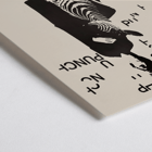 Fashionable woman with a zebra by Paul Mitzkat Punch Boutique Poster Punch Boutique Poster by Paul Mitzkat features a monochrome design with a woman and zebra surrounded by floating text elements.