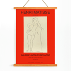 Henri Matisse line drawing at Galerie Jacques Benador Geneve exhibition Poster for Exposition Matisse in Geneve featuring artwork by Henri Matisse with a minimalist line drawing of a standing figure.