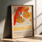 Poster of Bonnard's artwork at Orangerie des Tuileries exhibition featuring vibrant still life. Poster for Exposition Bonnard at Orangerie des Tuileries featuring a vibrant still life painting by artist Bonnard.