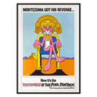Pink Panther in Montezuma-themed artwork titled Revenge of the Pink Panther by artist unknown. Poster depicting the Pink Panther sitting on a throne with Montezuma theme titled Revenge of the Pink Panther.