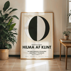 Abstract artwork The Current Standpoint of the Mahatmas by Hilma Af Klint featuring geometric shapes Poster of Hilma Af Klint's artwork The Current Standpoint of the Mahatmas featuring a black and white abstract circular design.