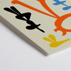 Exhibition poster inspired by Joan Miro featuring abstract shapes from Parler Seul Exhibition poster inspired by artwork Parler Seul by Joan Miro featuring colorful abstract shapes and bold typography.