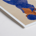Egon Schiele exhibition poster featuring artwork Red Hair Blue Hat Exhibition poster featuring a woman with red hair in a blue dress and hat by Egon Schiele titled Red Hair Blue Hat