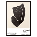 Ardoises Empreintes Exhibition Poster by Raoul Ubac Featuring Abstract Black Shapes Black abstract design on a white exhibition poster titled Ardoises Empreintes by artist Raoul Ubac from Galerie Maeght Paris.