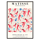 Matisse Dancing Figures Exhibition Poster featuring red cut-out figures on a patterned background with exhibition details.