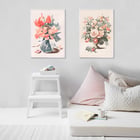 Five Prints of Flowers in Glass Vases Five Prints of Flowers in Glass Vases
