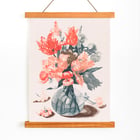 Five Prints of Flowers in Glass Vases Five Prints of Flowers in Glass Vases