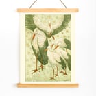 Five storks in a meadow Five storks in a meadow