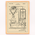 Diagrama técnico detallado de una máquina de café de GR Bunn Póster presenta un dibujo técnico detallado de una máquina para preparar café titulada Coffee Making Machine de GR Bunn