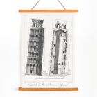 Illustration of the Campanile di Pisa by G.L. Taylor. Poster of architectural drawing of the Leaning Tower of Pisa titled Campanile di Pisa by G.L. Taylor featuring elevations and section views.