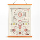 Antique celestial astronomical chart of moon phases theory of seasons and solar system from New Ideal Atlas. Poster of celestial chart showing moon phases solar system and seasons from New Ideal Atlas titled Antique Celestial Astronomical Chart